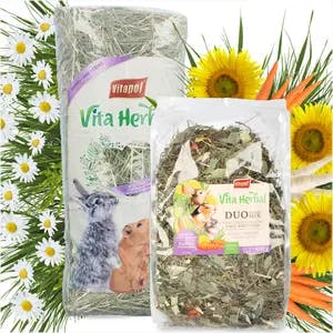 Vita Herbal Duo Snack dla gryzoni i królika - łąka warzywna 400g plus siano 800g