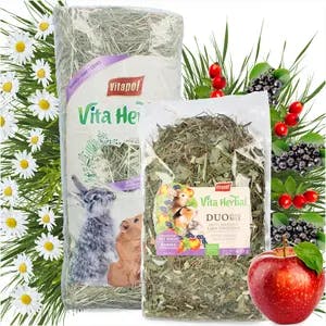 Vita Herbal Duo Snack dla gryzoni i królika - łąka owocowa 400g plus siano 800g