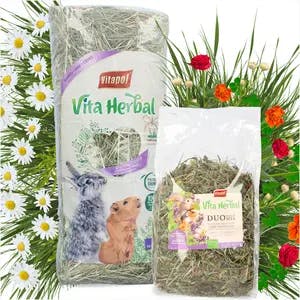 Vita Herbal Duo Snack dla gryzoni i królika - łąka kwiatowa 400g plus siano 800g